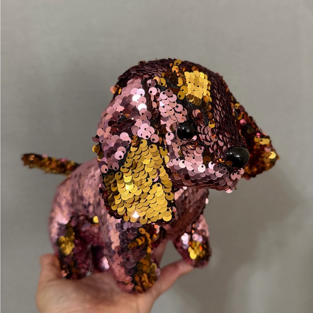 Target Sequin Puppy Plush - Pink and Gold